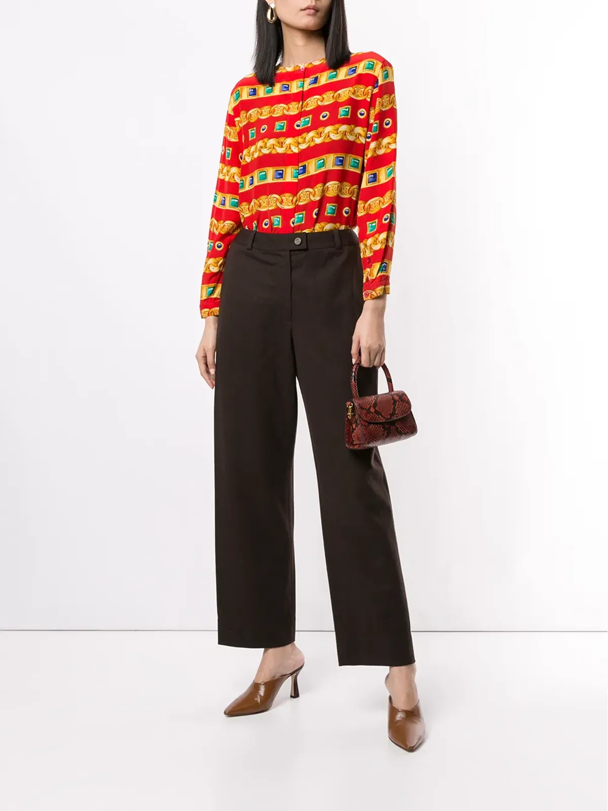 Celine ビンテージ ジュエルプリント ブラウス - 画像2