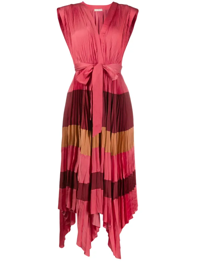 Ulla Johnson Ulla Johnson ピンクのプリーツストライプドレスの商品画像