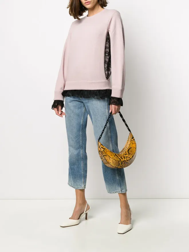 Valentino Garavani Valentino Garavani レーストリム クルーネック ジャンパー - ピンクの商品画像