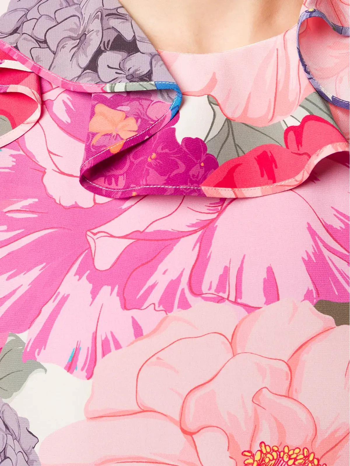 Valentino Garavani 花柄プリントのフリルドレス - 画像5