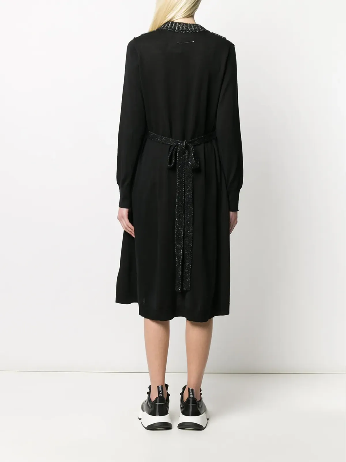 MM6 Maison Margiela スプライスビブパネルドレス - ブラック - 画像4