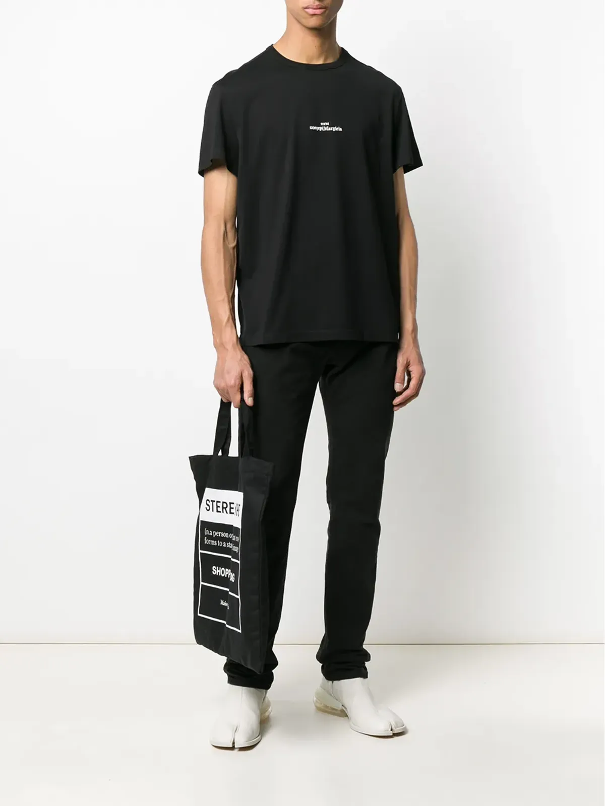 Maison Margiela 歪んだロゴ コットン Tシャツ - 画像2