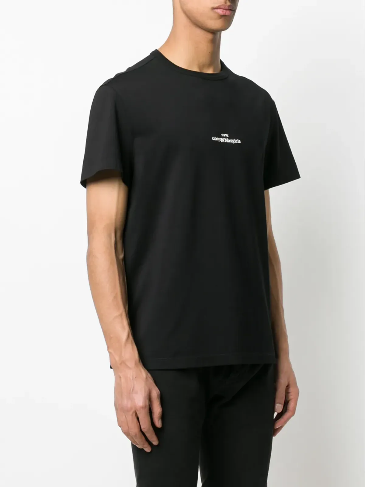 Maison Margiela 歪んだロゴ コットン Tシャツ - 画像3