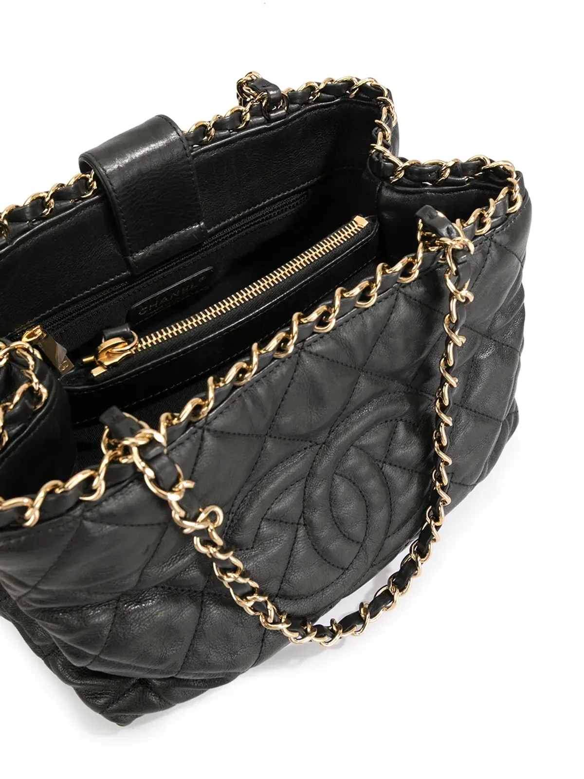 CHANEL Pre-Owned small quilted chain shoulder bag - Black - 画像5