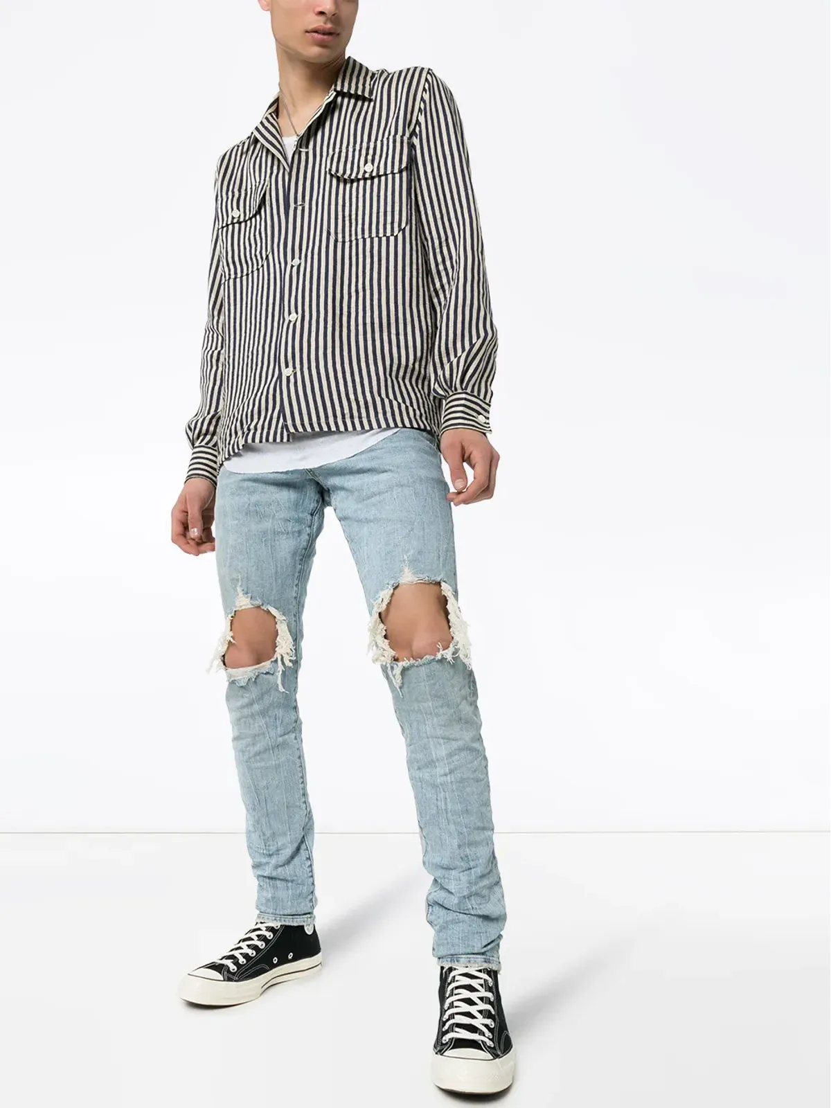 Purple Brand ディストレス仕上げ スリムフィット ジーンズ - ブルー - 画像2