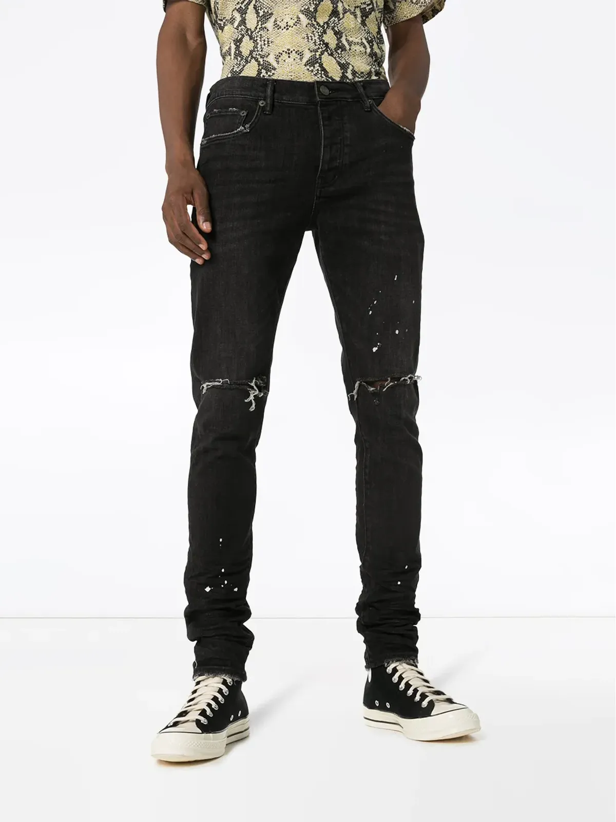 Purple Brand ダメージ加工デニム ジーンズ - 画像3