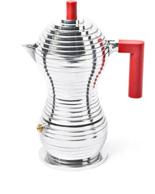 Alessi Pulcina 幾何学エスプレッソポット - シルバー - サムネイル1