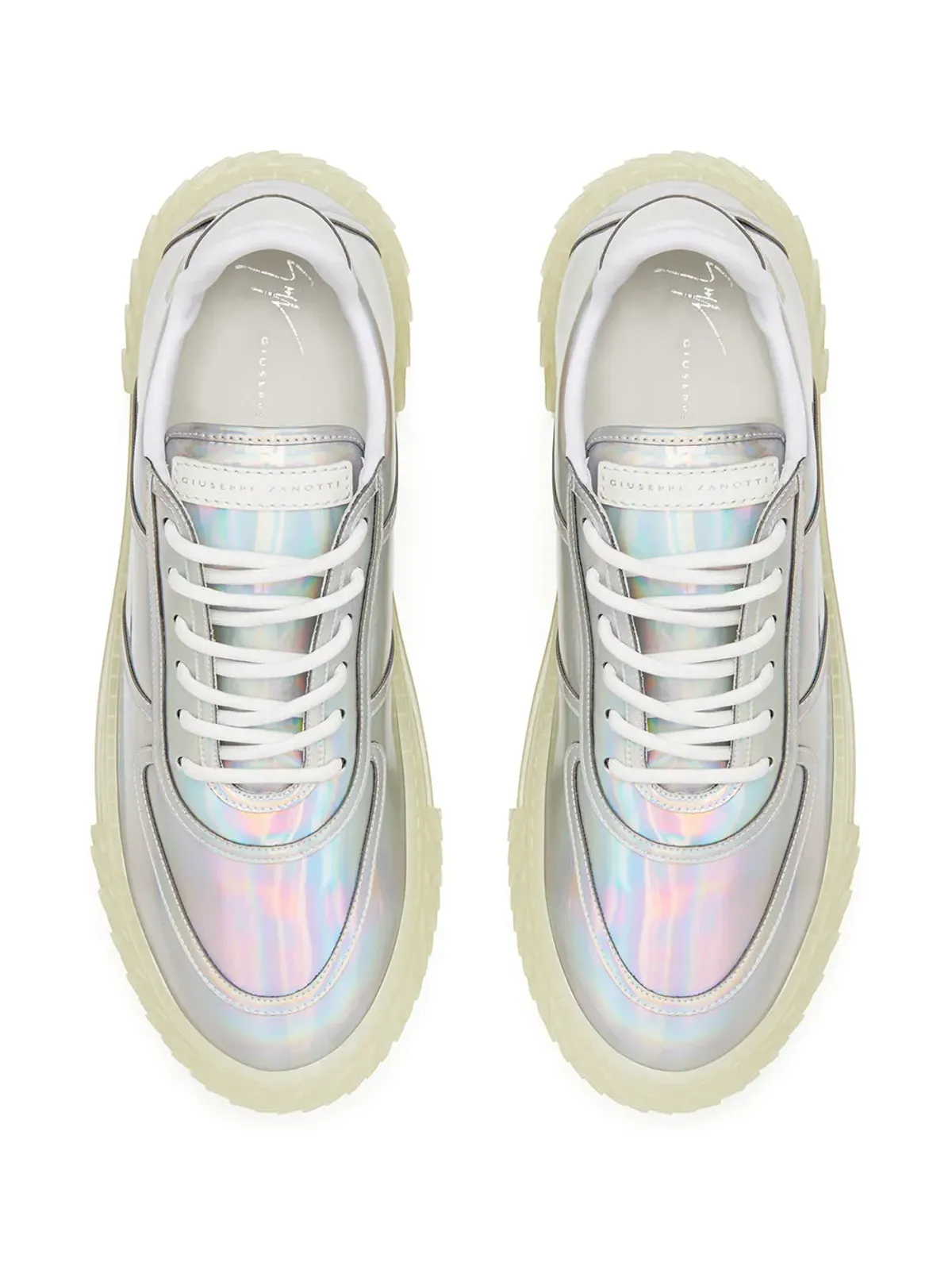 Giuseppe Zanotti ロートップ ホログラフィックエフェクト スニーカー - ホワイト - 画像4