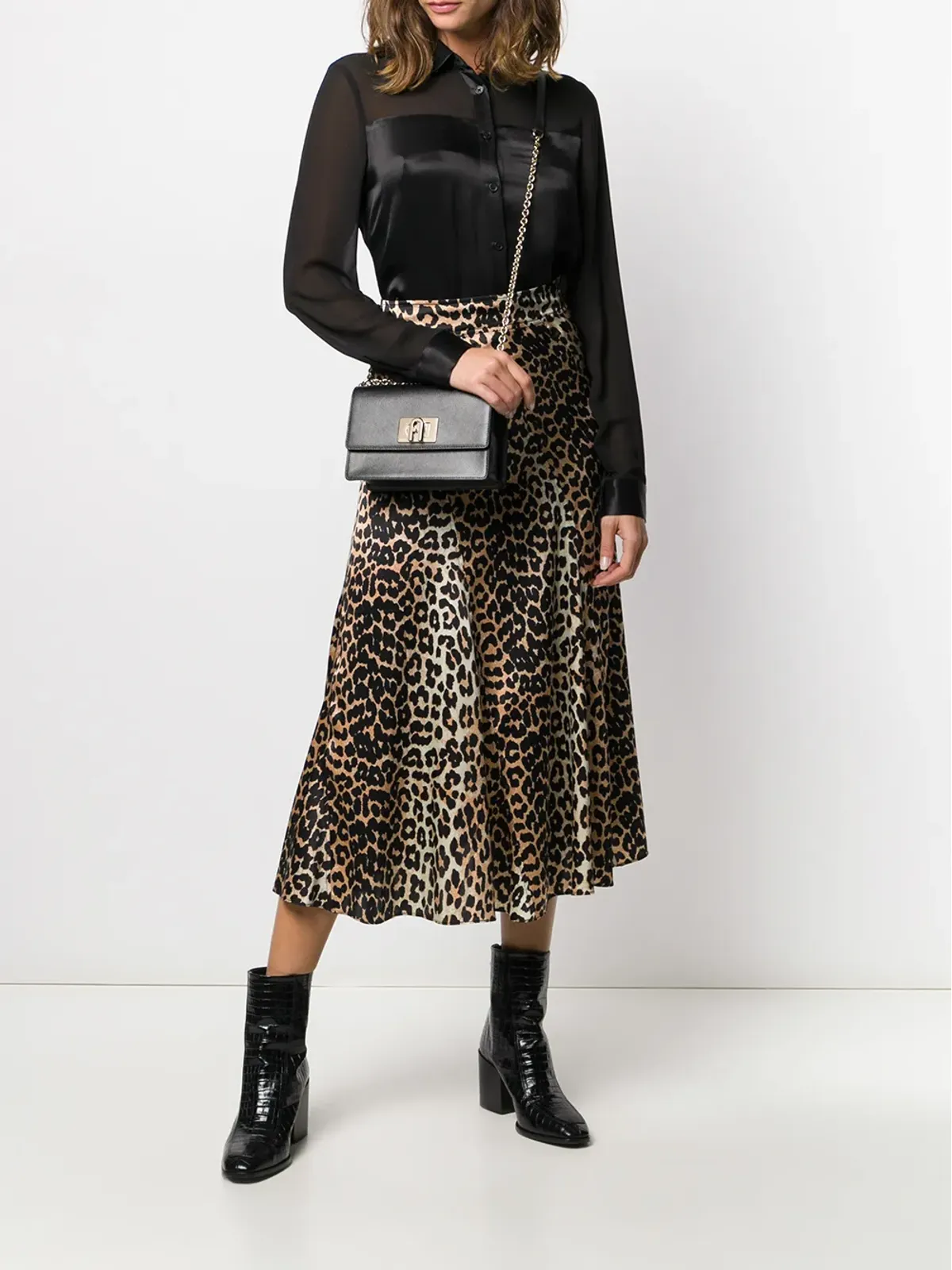 Furla モノグラム クラスプ クロスボディバッグ - Black - 画像2