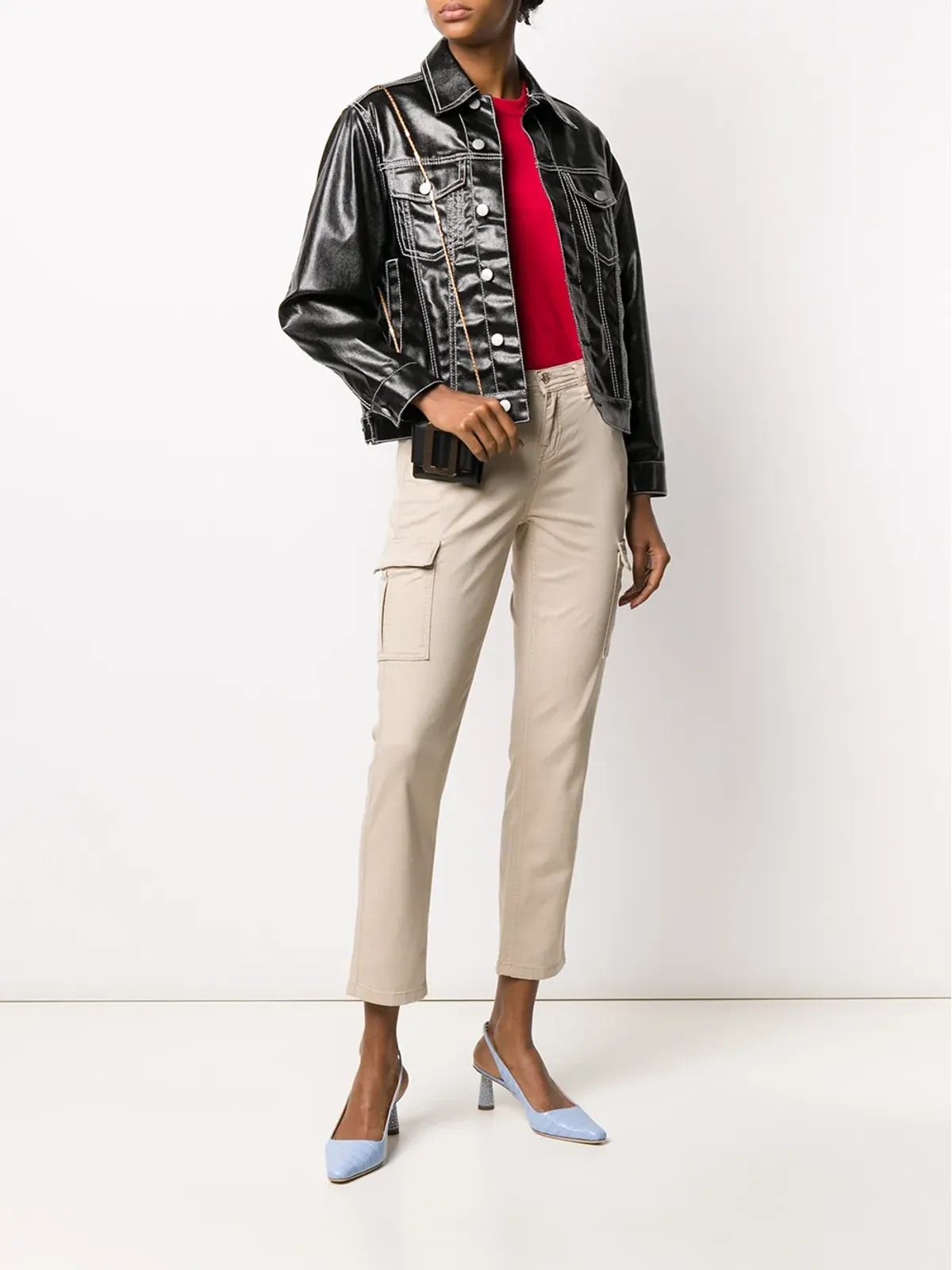 7 For All Mankind cropped slim-fit trousers - 画像2