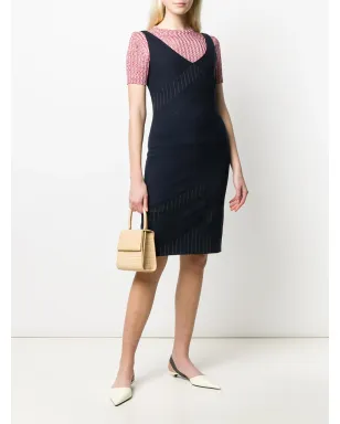 Christian Dior Pre-Owned 2000s ピンストライプ パネルドレス - ブルー - サムネイル2