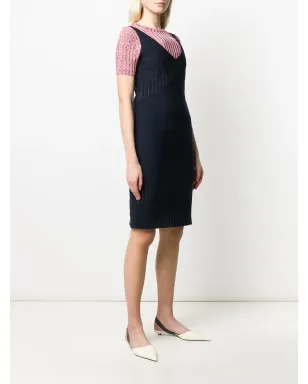 Christian Dior Pre-Owned 2000s ピンストライプ パネルドレス - ブルー - サムネイル3