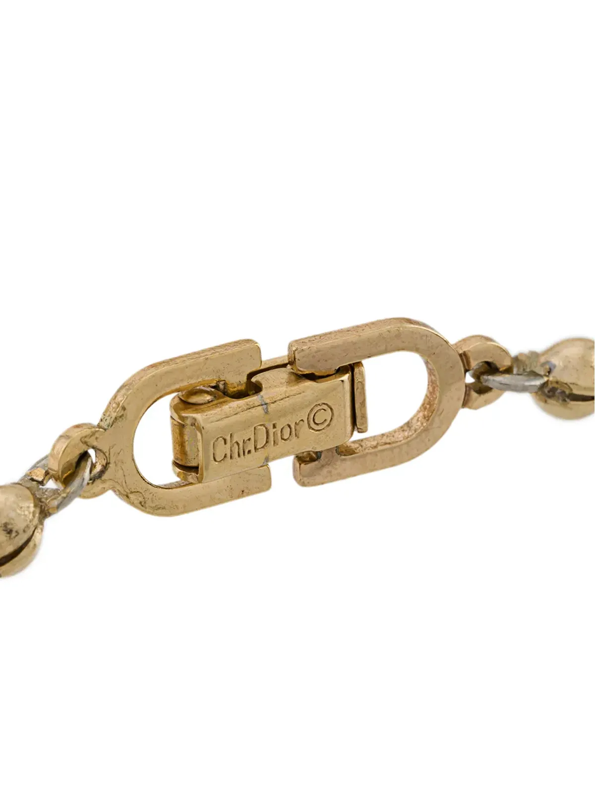 Christian Dior Pre-Owned 1980年代 オーバルビーズ ネックレス - ホワイト - 画像4