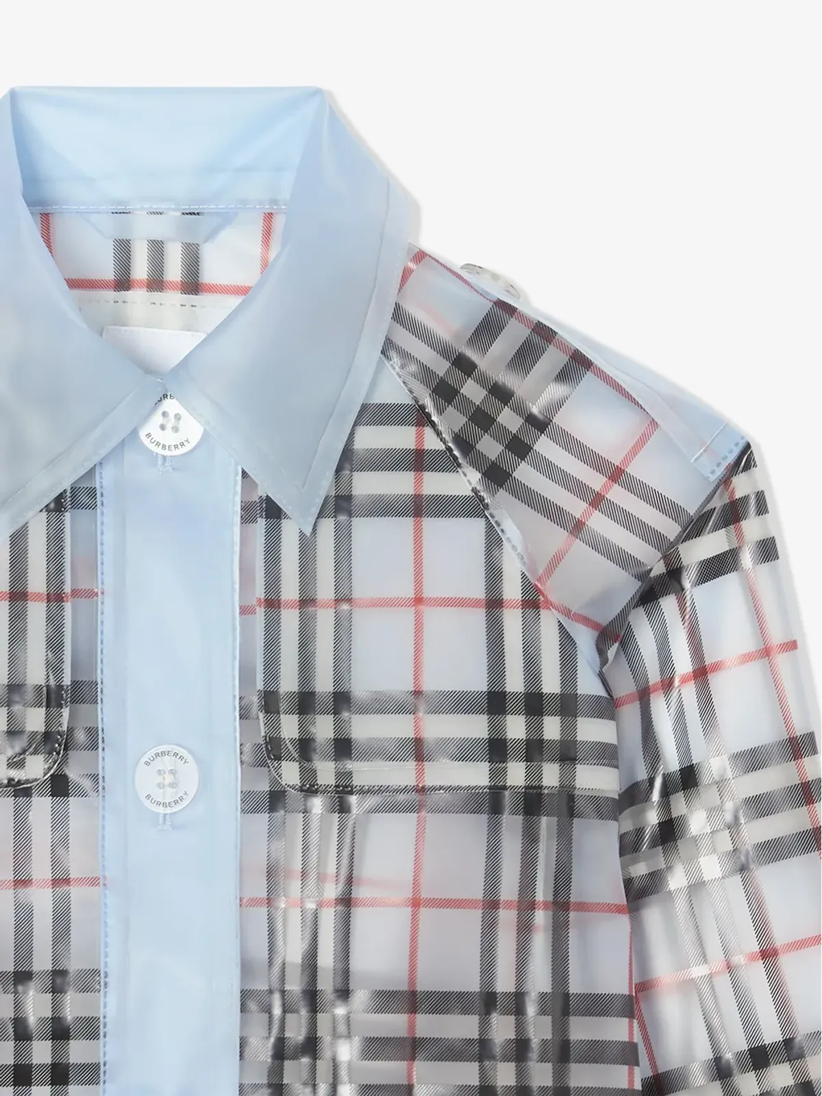 Burberry Kids チェック柄防水トレンチコート - 画像4