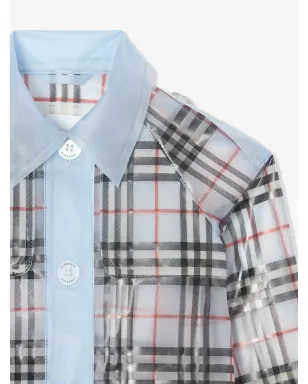 Burberry Kids チェック柄防水トレンチコート - サムネイル4