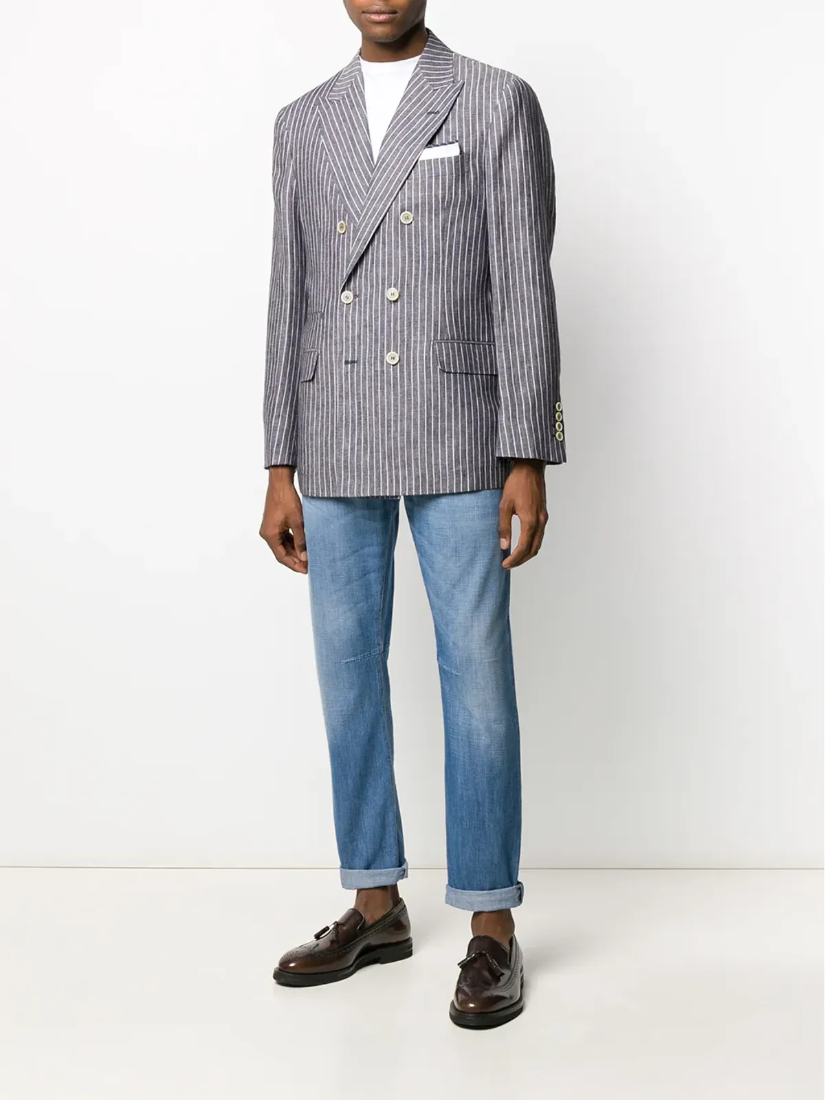 Brunello Cucinelli ミッドライズストレートジーンズ ブルー - 画像2