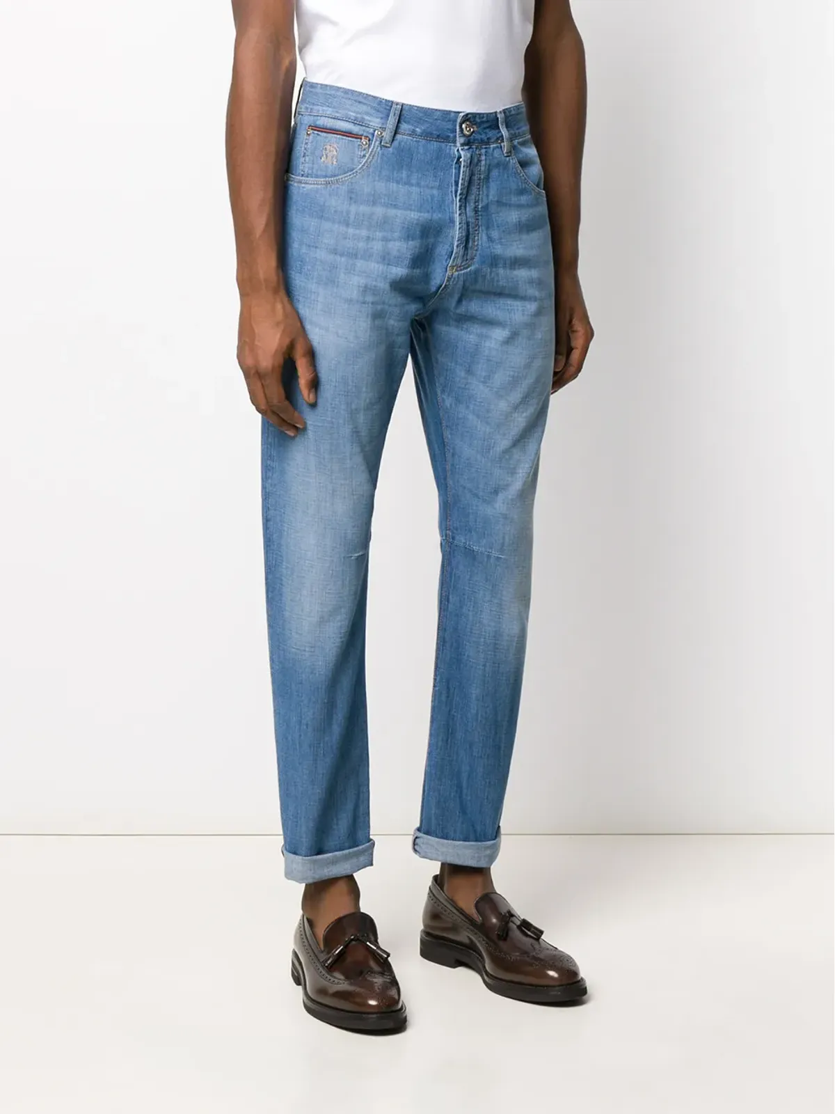Brunello Cucinelli ミッドライズストレートジーンズ ブルー - 画像3
