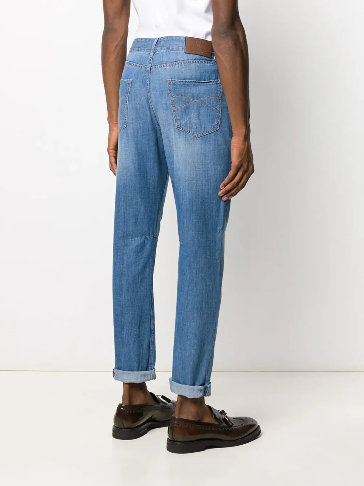 Brunello Cucinelli ミッドライズストレートジーンズ ブルー - 画像4