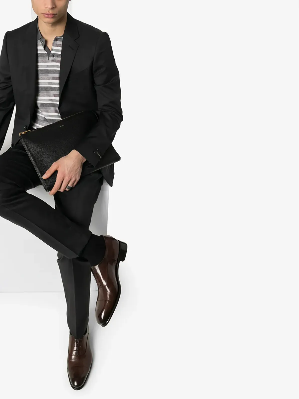 Santoni クラシック レースアップ オックスフォードシューズ - ブラウン - 画像2