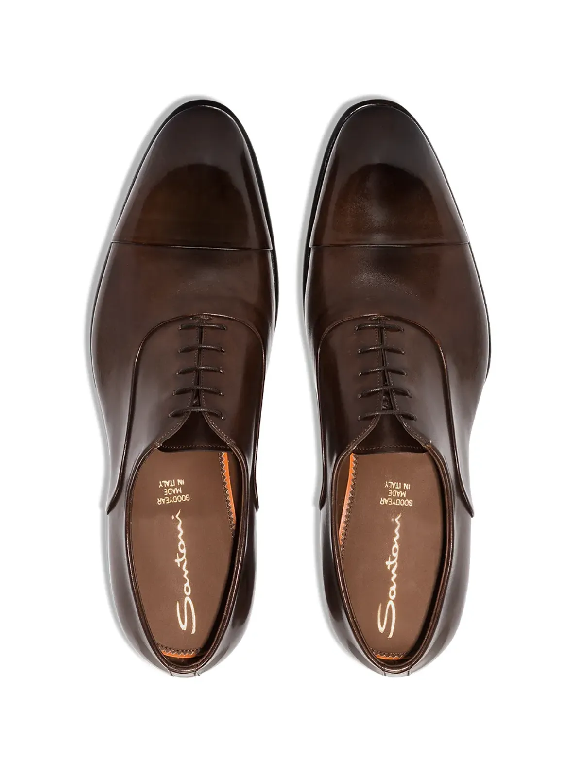 Santoni クラシック レースアップ オックスフォードシューズ - ブラウン - 画像4