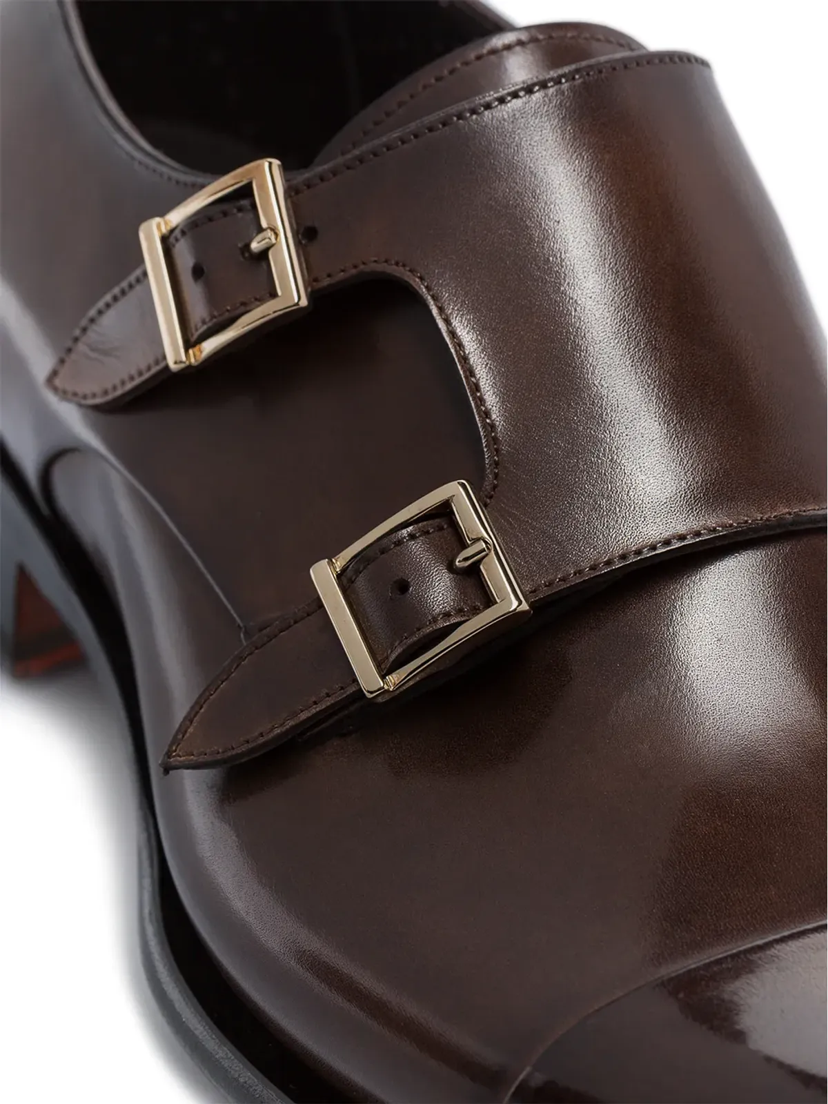 Santoni ダブルストラップ レザー モンクシューズ - 画像3