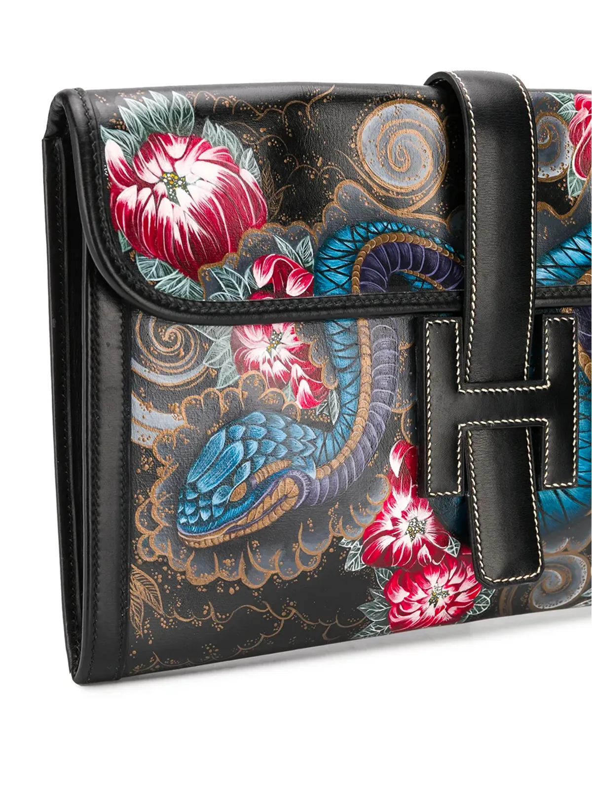 Hermès Pre-Owned 1991 Jige printed クラッチバッグ - ブラック - 画像4
