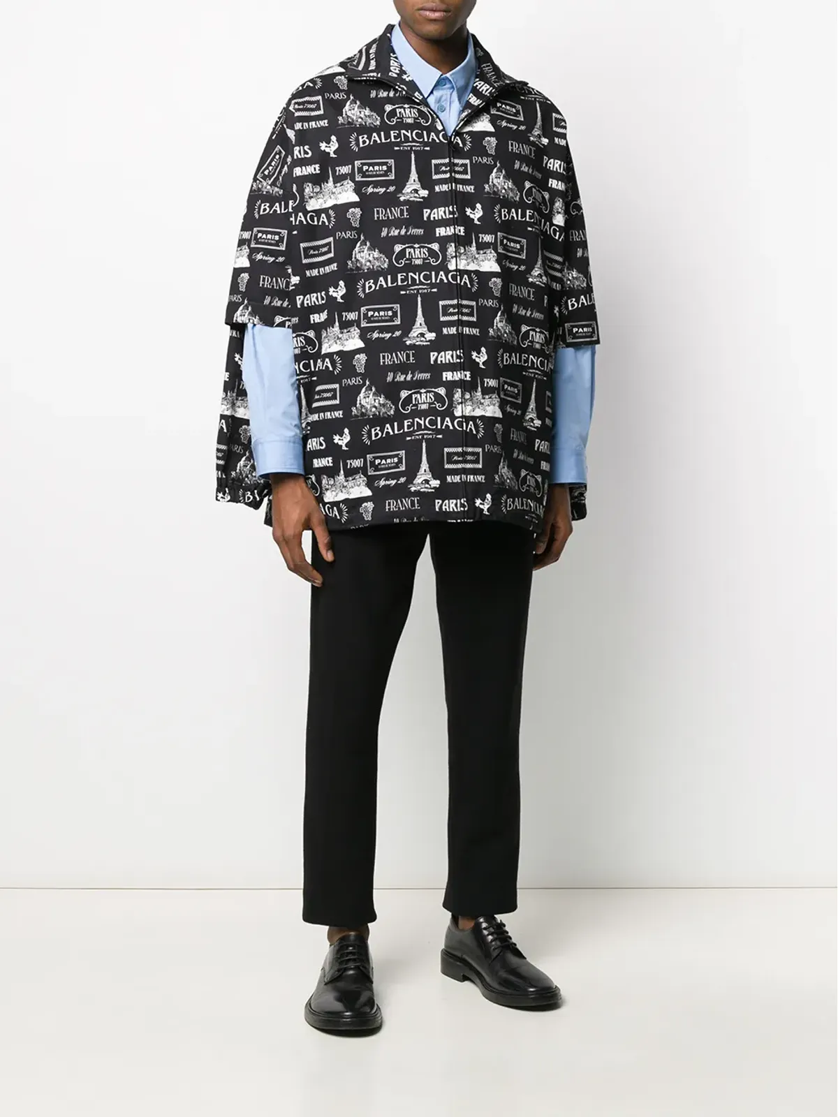 Balenciaga パリプリント レイヤードスリーブジャケット - 画像2