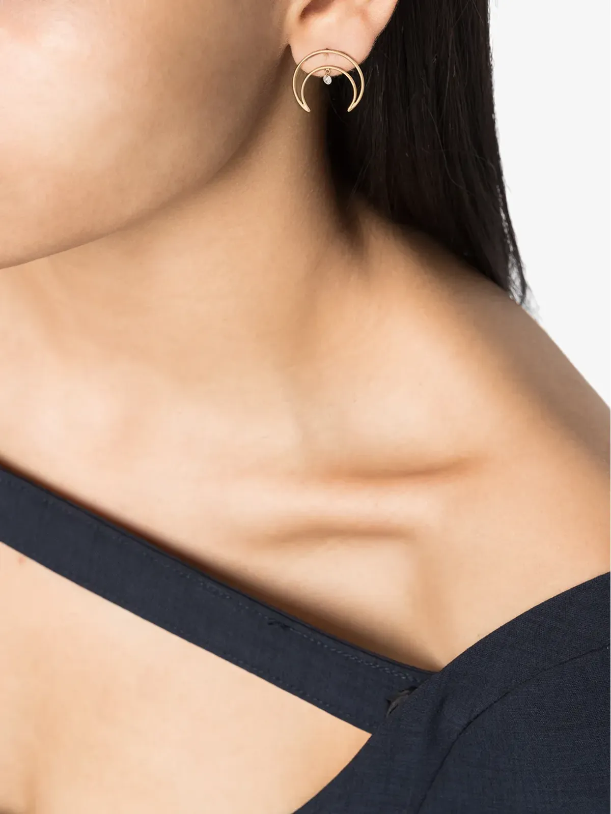 Persée 18K イエローゴールド クレセントムーン イヤリング - 画像2