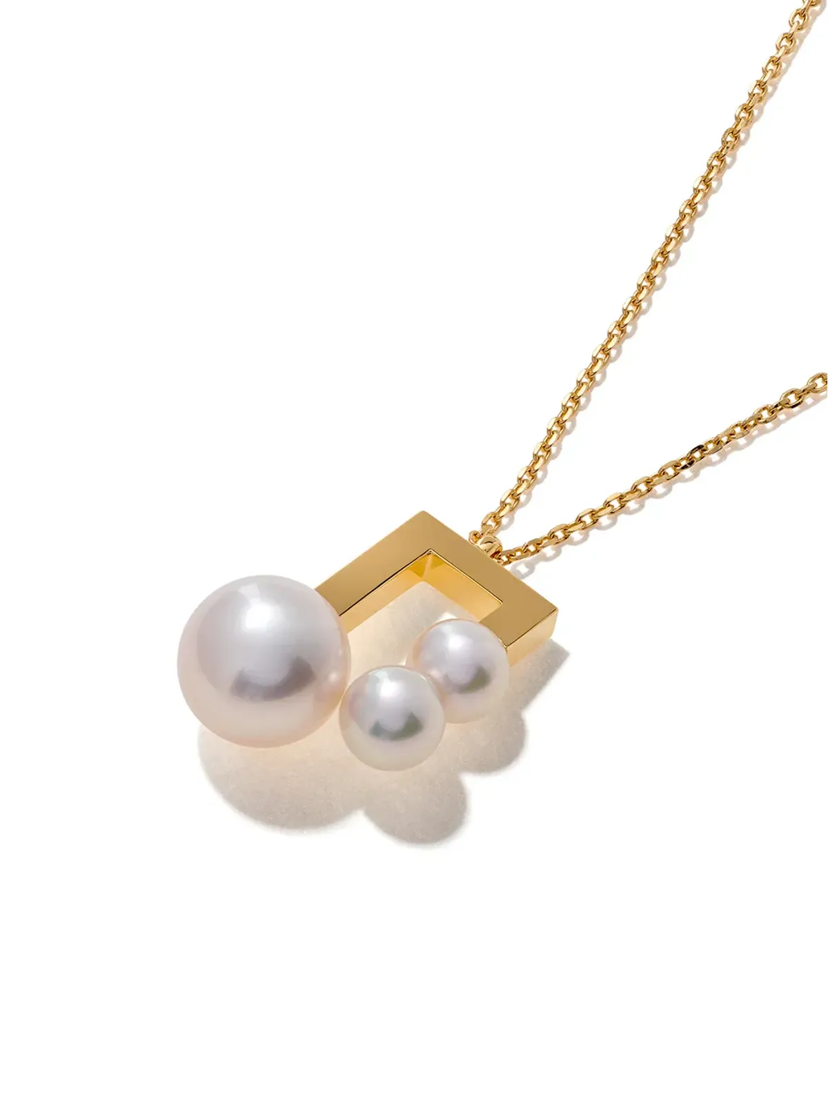 TASAKI 18K イエローゴールド コレクションライン Balance Note アコヤ真珠 ペンダント - 画像3