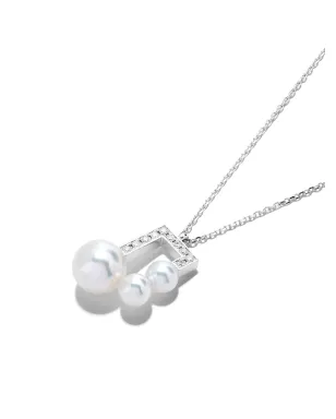 TASAKI Balance Note コレクションライン アコヤ真珠とダイヤモンド パヴェ ペンダント - サムネイル3