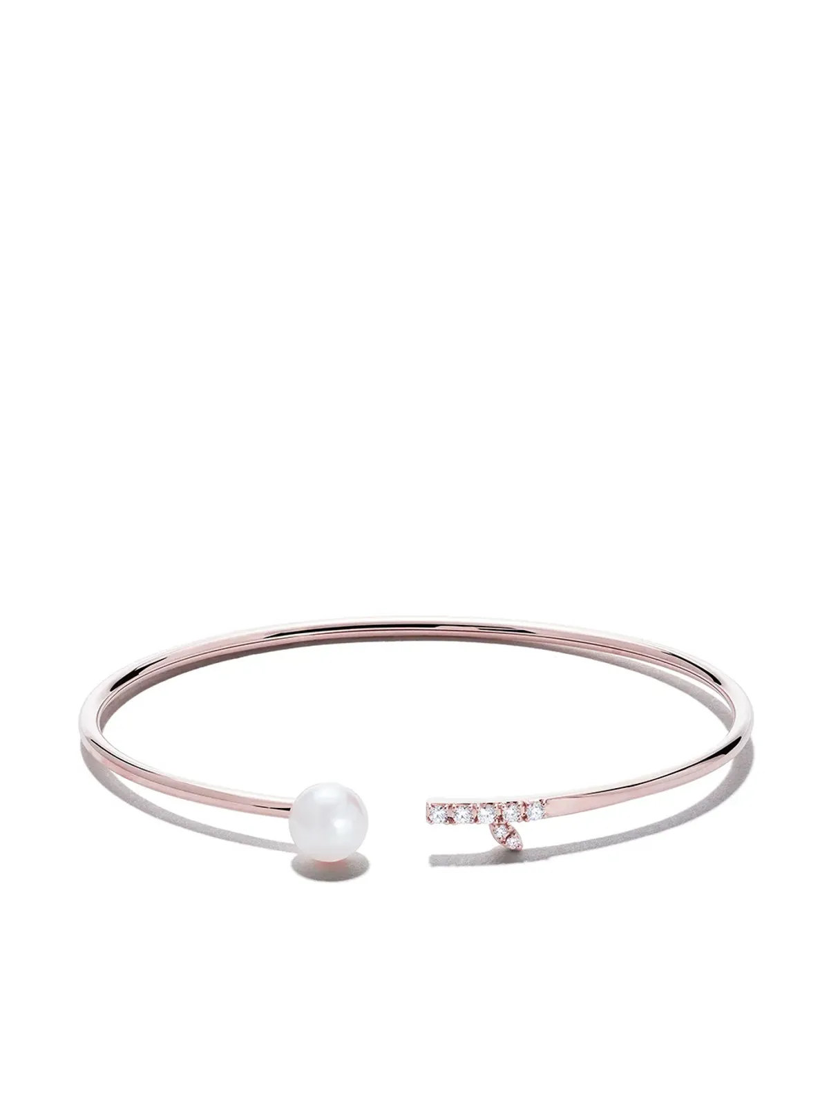 TASAKI 18kt ローズゴールド アコヤ真珠とダイヤモンド バングル - 画像1