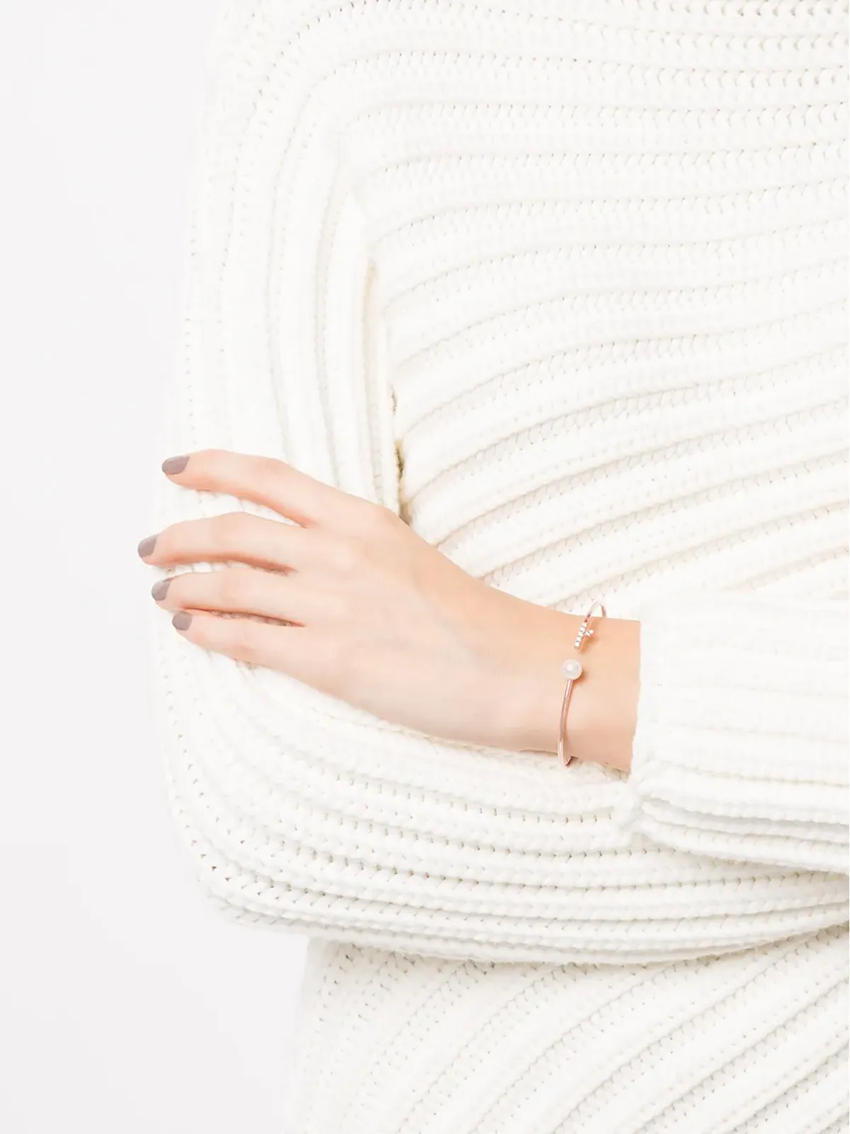 TASAKI 18kt ローズゴールド アコヤ真珠とダイヤモンド バングル - 画像2