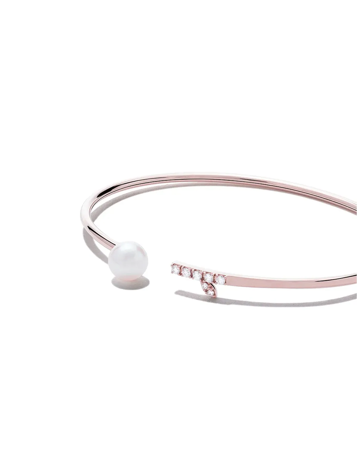 TASAKI 18kt ローズゴールド アコヤ真珠とダイヤモンド バングル - 画像3