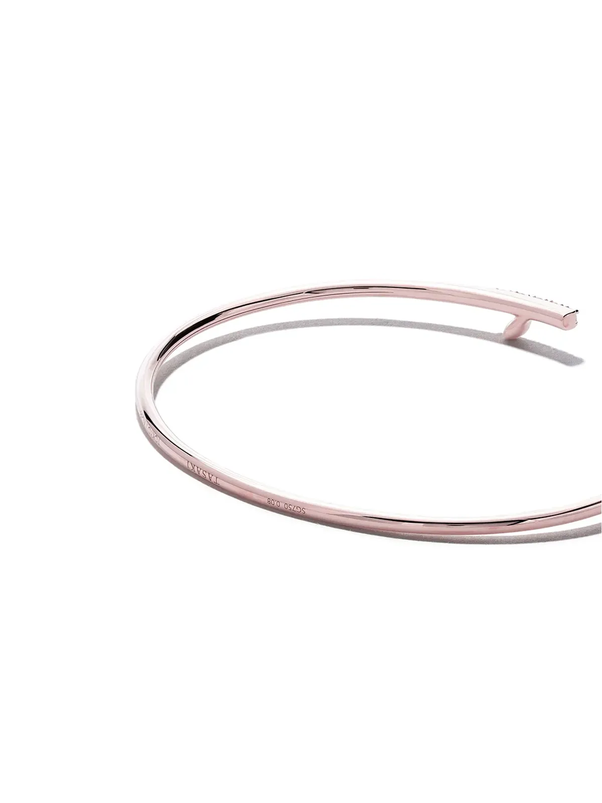 TASAKI 18kt ローズゴールド アコヤ真珠とダイヤモンド バングル - 画像4