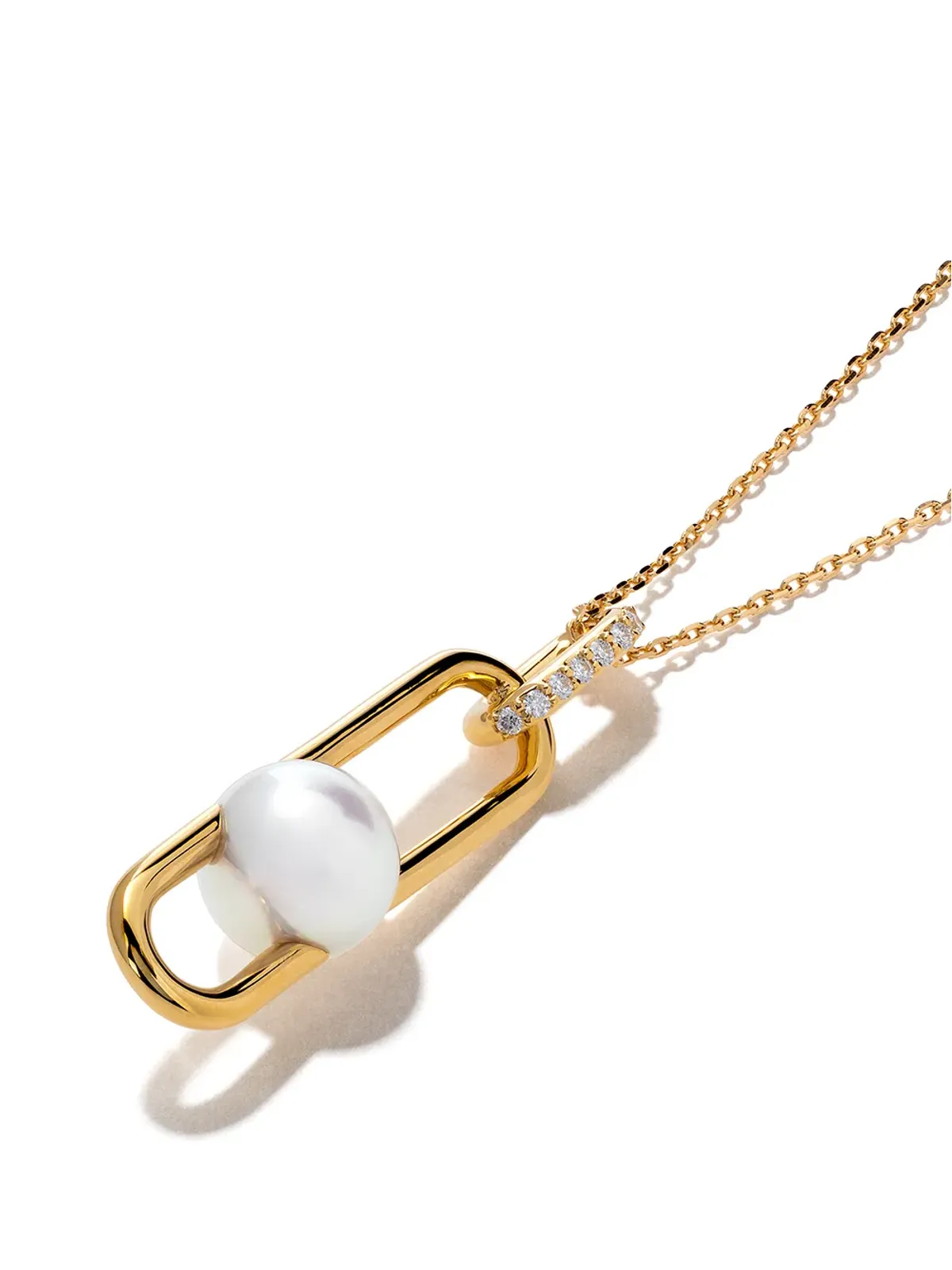 TASAKI 18K イエローゴールド ファインリンクスコレクション ライン アコヤ真珠とダイヤモンド ペンダント - 画像3