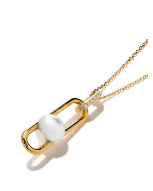TASAKI 18K イエローゴールド ファインリンクスコレクション ライン アコヤ真珠とダイヤモンド ペンダント - サムネイル3
