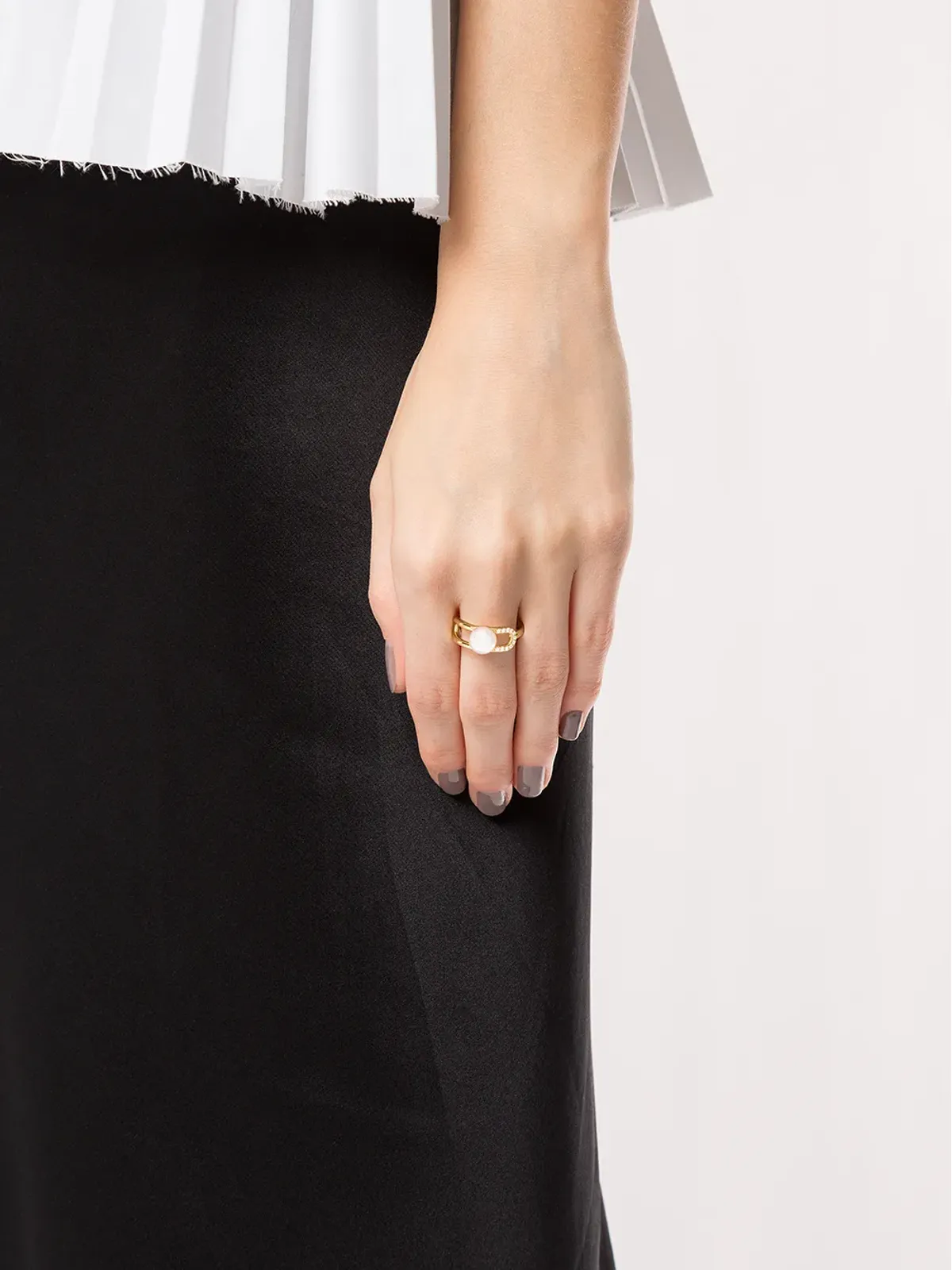 TASAKI 18kt イエローゴールド コレクションライン ファインリンクス ダイヤモンド・アコヤ真珠 リング - 画像2