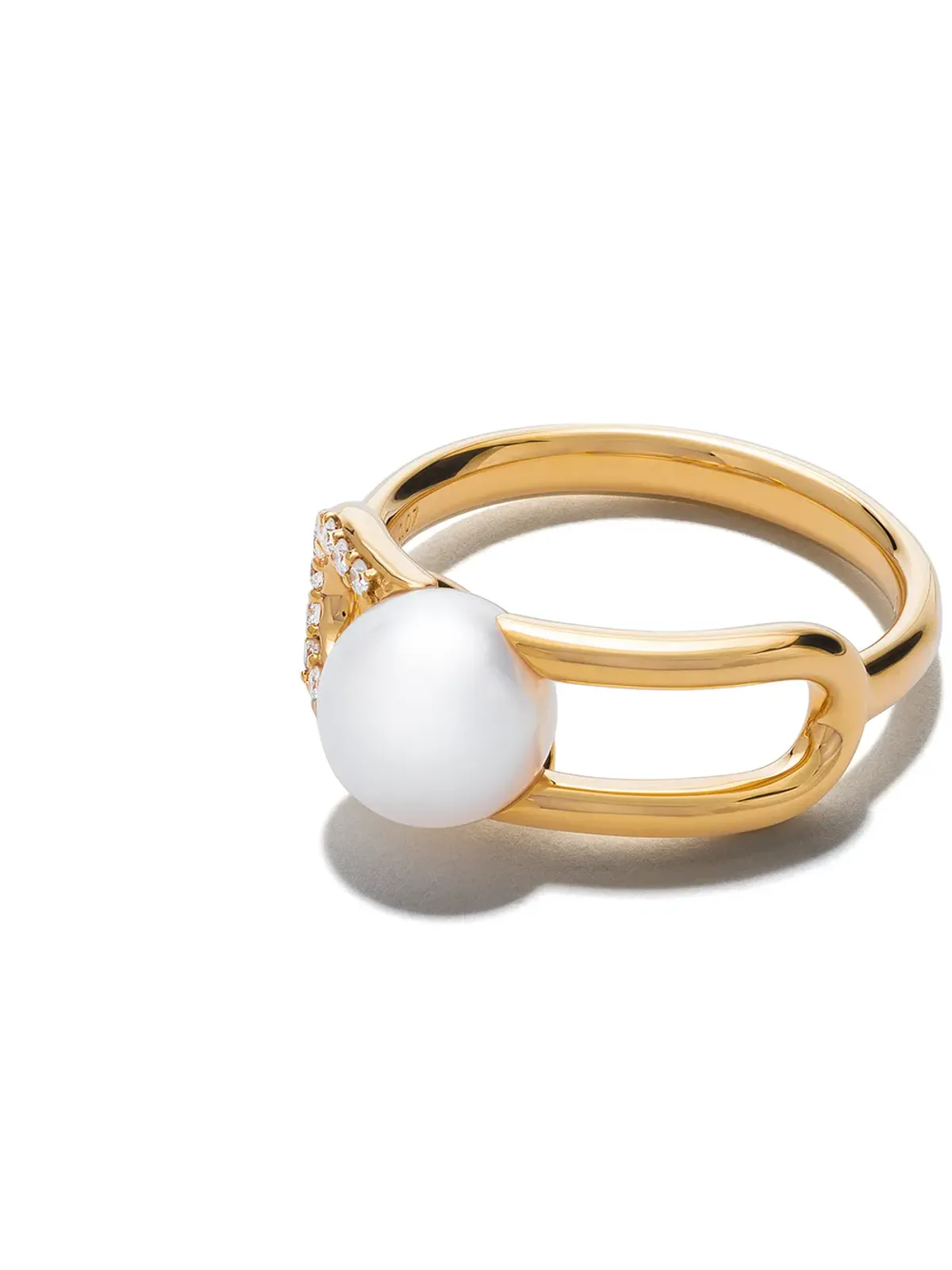 TASAKI 18kt イエローゴールド コレクションライン ファインリンクス ダイヤモンド・アコヤ真珠 リング - 画像3