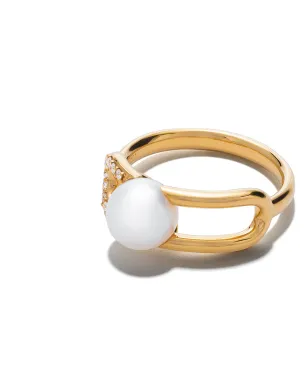 TASAKI 18kt イエローゴールド コレクションライン ファインリンクス ダイヤモンド・アコヤ真珠 リング - サムネイル3