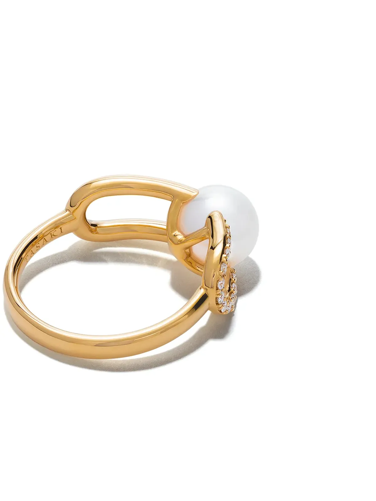 TASAKI 18kt イエローゴールド コレクションライン ファインリンクス ダイヤモンド・アコヤ真珠 リング - 画像4