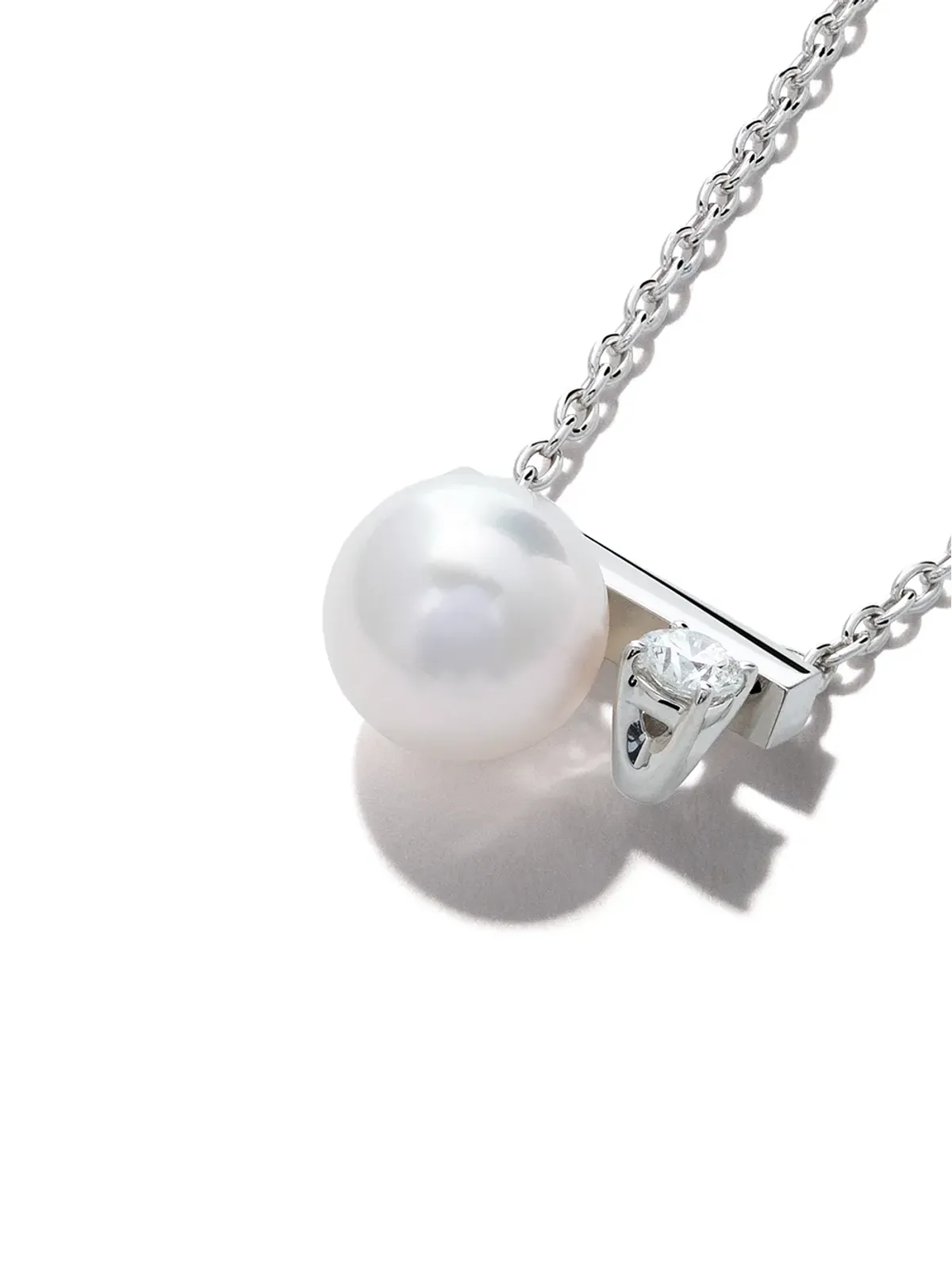 TASAKI 18Kホワイトゴールド アコヤ真珠とダイヤモンド ペンダント - 画像3