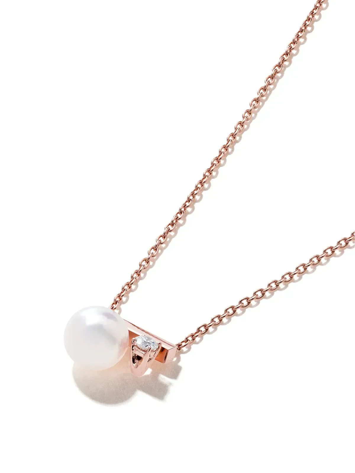 TASAKI 18K ローズゴールド コレクションライン プチ Balance Class アコヤ真珠とダイヤモンド ペンダント - 画像3