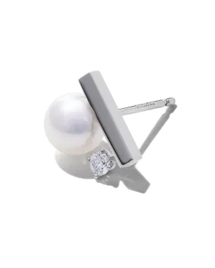 TASAKI 18ktホワイトゴールド ダイヤモンド コレクションライン ペティ バランス クラス イヤリング - シルバー - サムネイル3