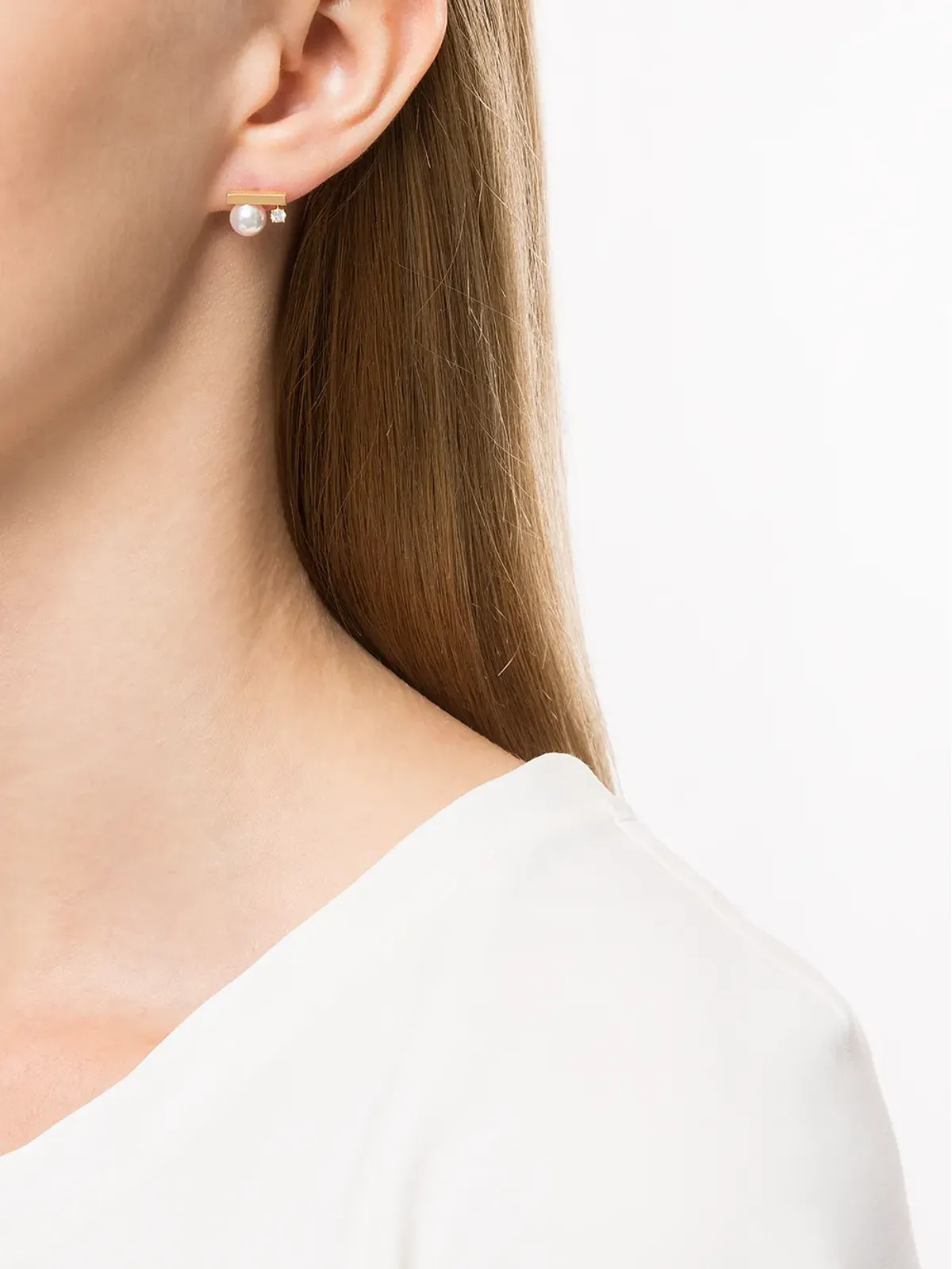 TASAKI 18K イエローゴールド ダイヤモンド コレクションライン プチ バランス クラス イヤリング - 画像2