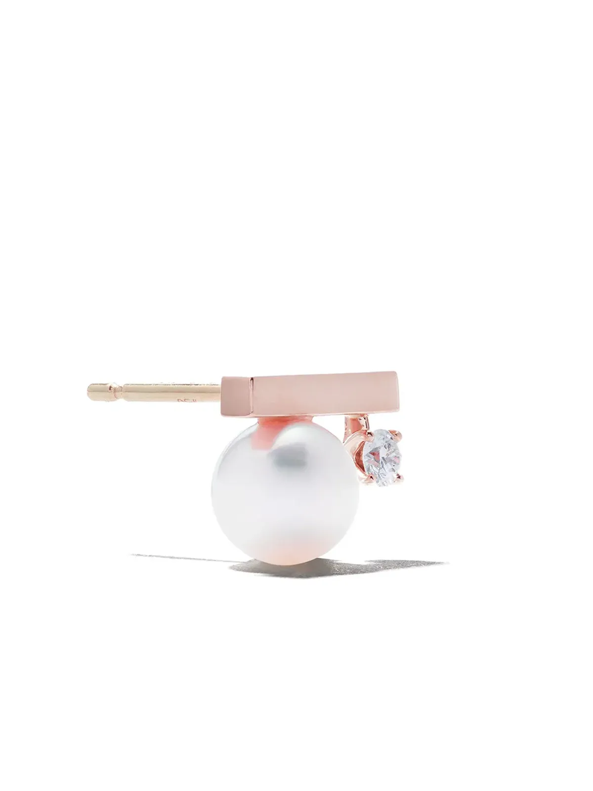 TASAKI 18kt ローズゴールド プチ Balance Class Collection Line アコヤ真珠とダイヤモンド イヤリング - 画像3