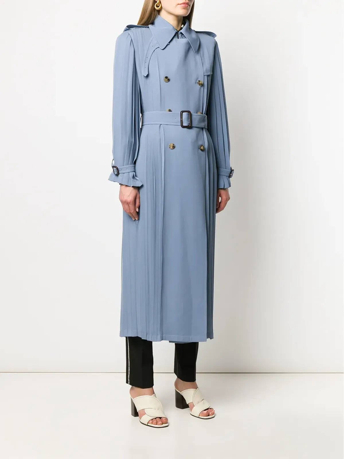 Valentino Garavani プリーツトレンチコート - 画像3