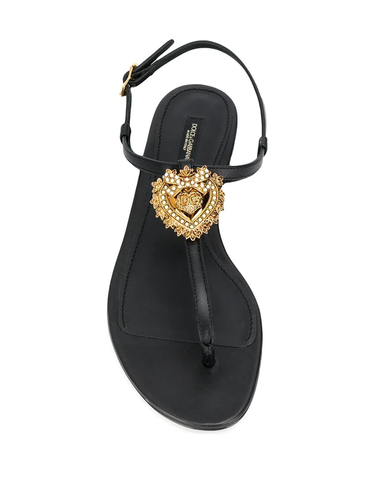 Dolce & Gabbana Devotion レザー トングサンダル - 画像4