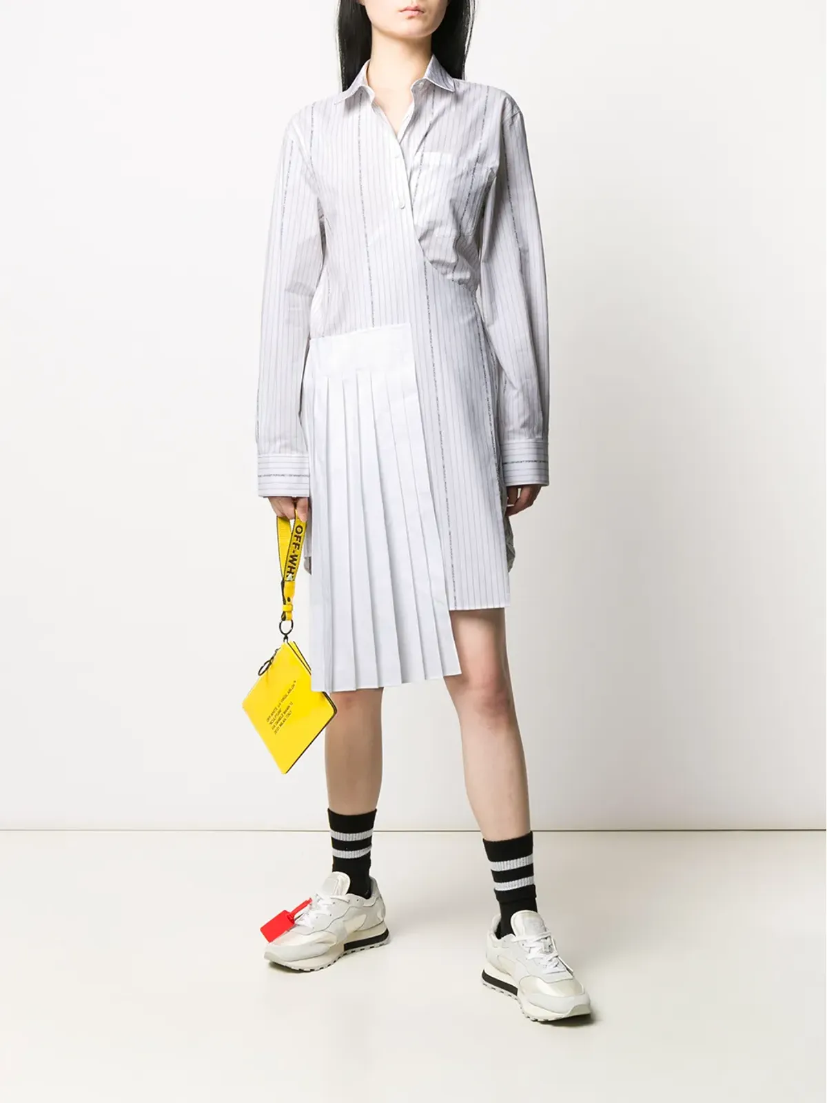 Off-White 前開きストライプシャツドレス - 画像2