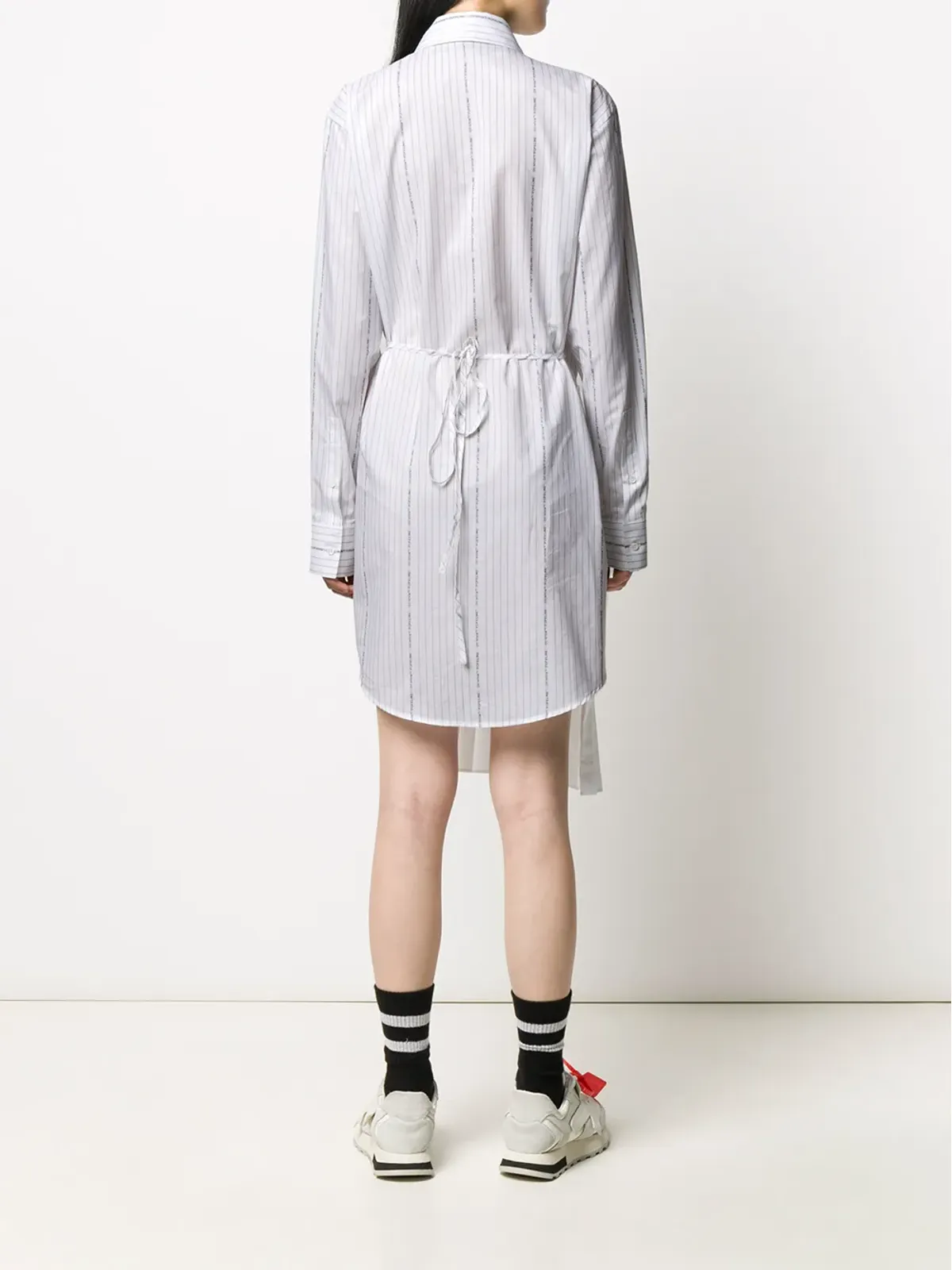 Off-White 前開きストライプシャツドレス - 画像4