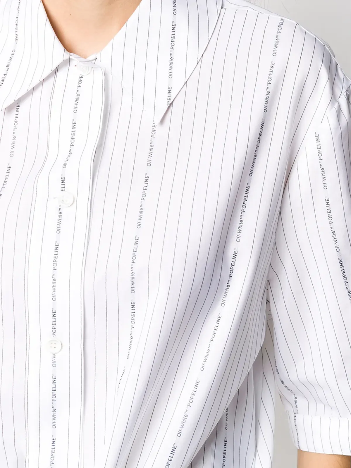 Off-White ポプリン ベースボールノットシャツ - 画像5
